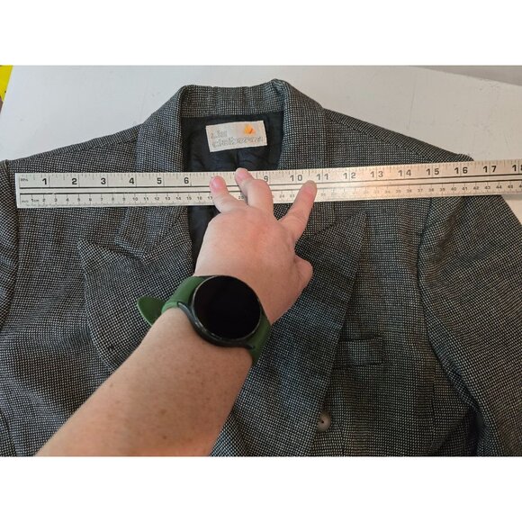 Liz Claiborne Vintage 90s Houndstooth Wool Double-Breasted Cropped Blazer - Picture 10 of 10